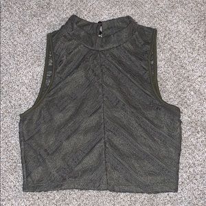 Forest Green lace crop top